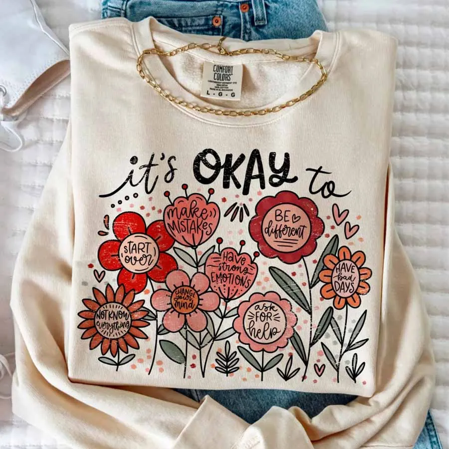 Winter Clothing Quotes - It's okay to Boho Floral Motivational
