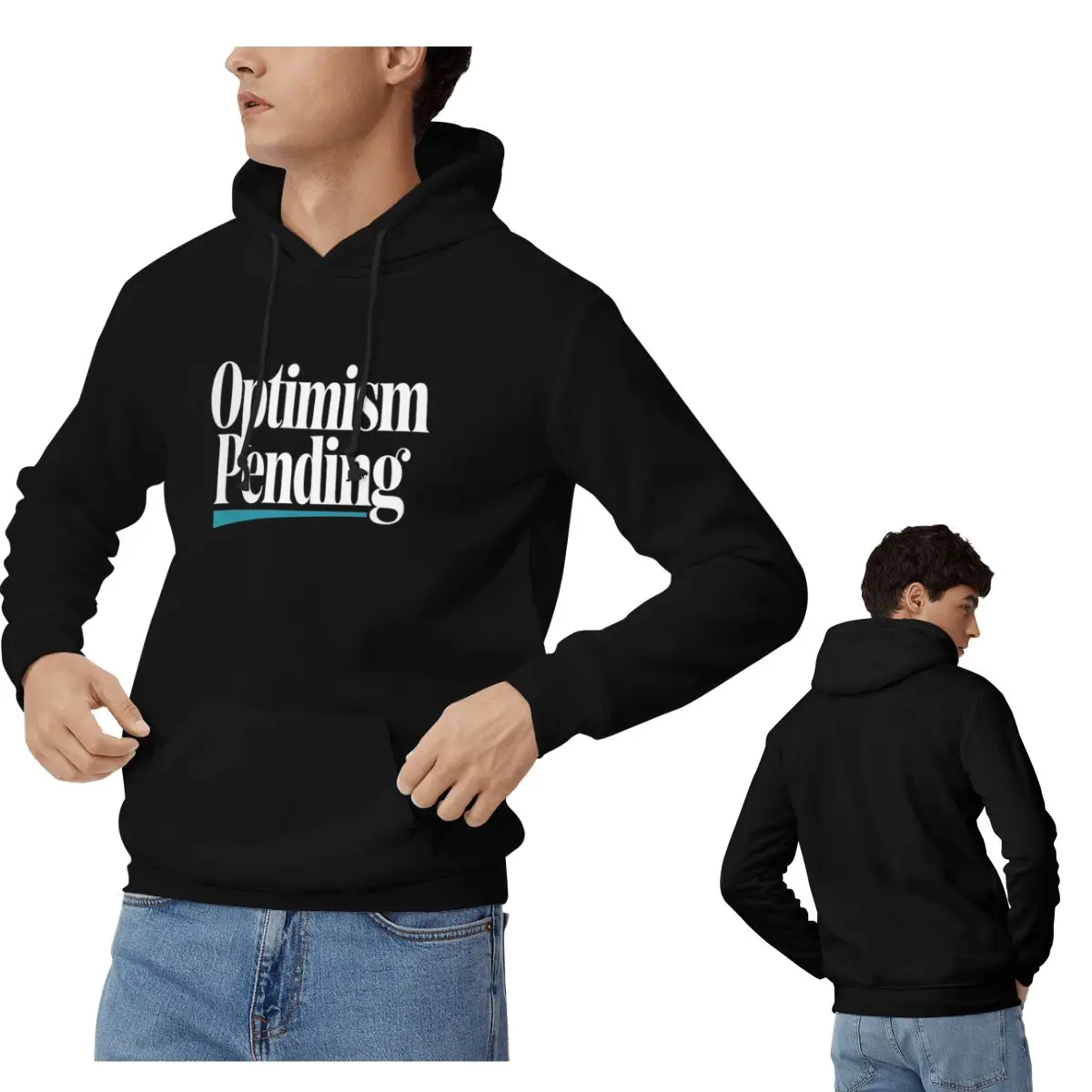 Winter Clothing Quotes - Optimism Pending Funny Sarcastic Quote Hoodies