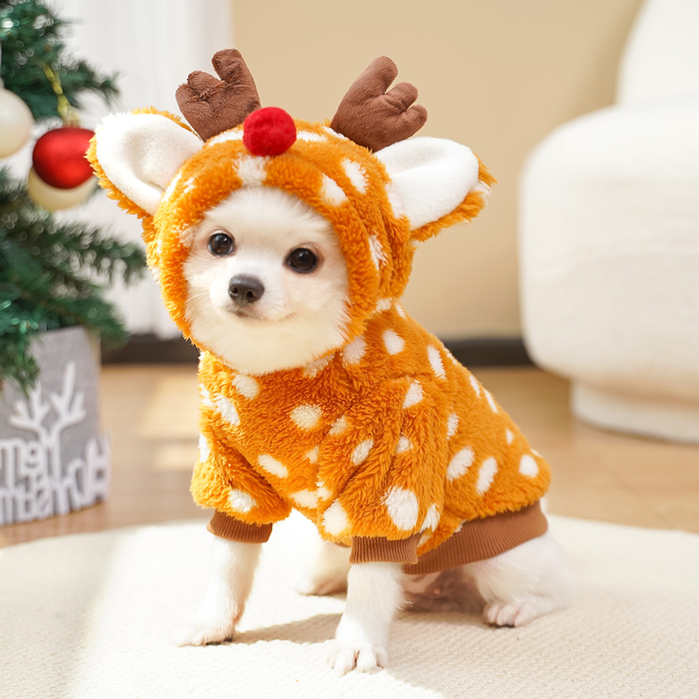 Cute Christmas Reindeer Pet Cl - Winter Clothing Must Haves 评论和价格