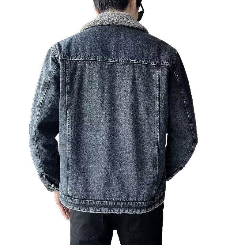 Men's Denim Jacket with Added  - Winter Clothing Work 评论和价格
