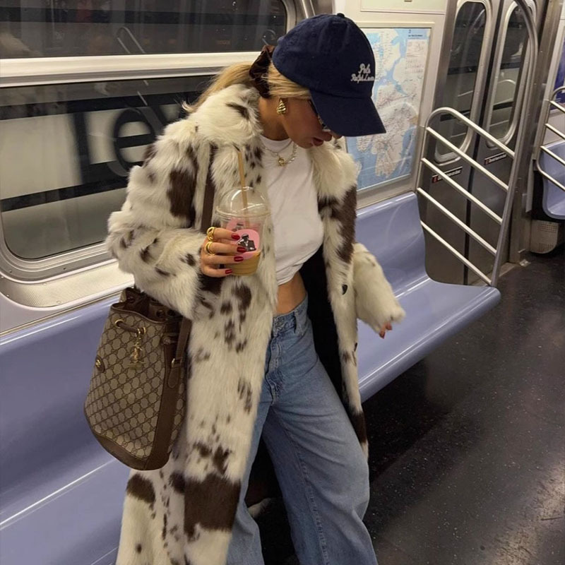 Women Faux Fur Long Coats Jack - Winter Clothing Work 评论和价格