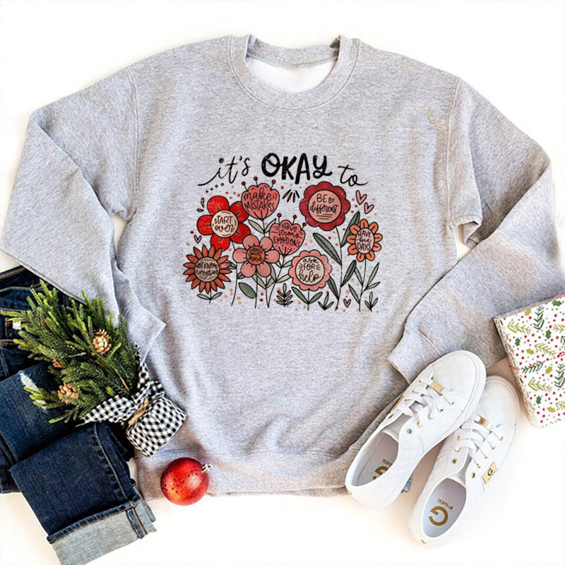 It's okay to Boho Floral Motiv - Winter Clothing Quotes 评论和价格