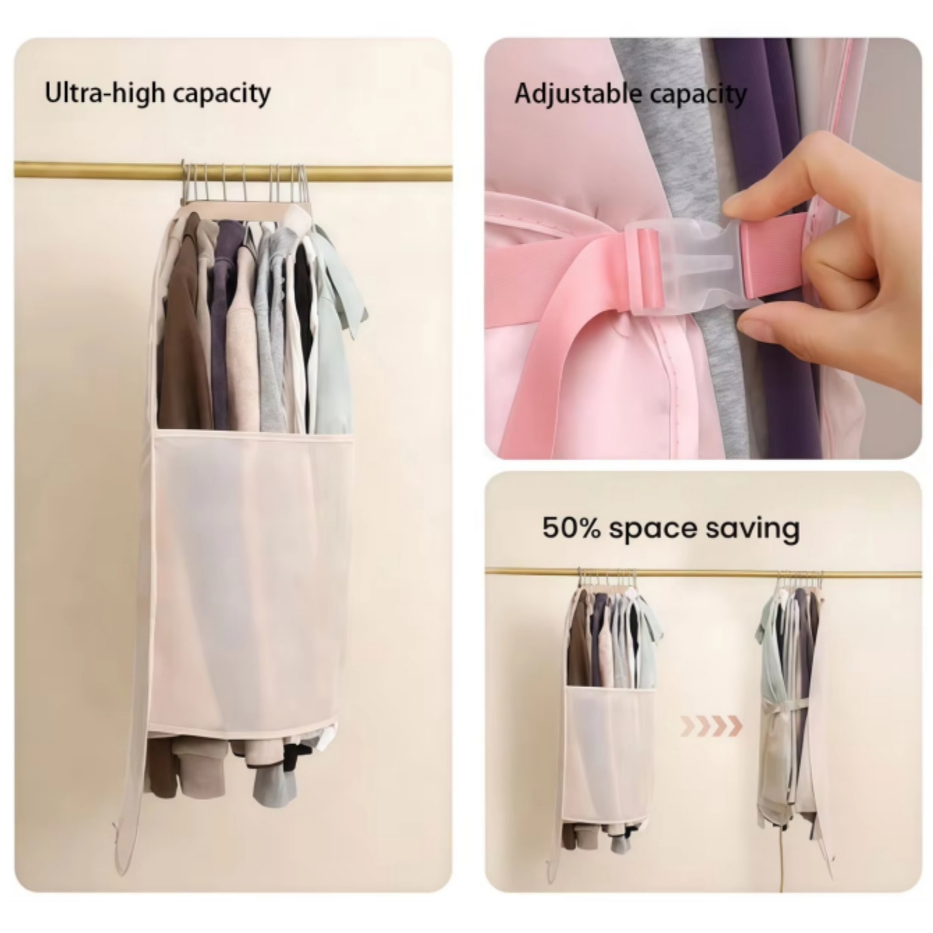 Wardrobe Compression Hanging B - Winter Clothing Organizer 评论和价格