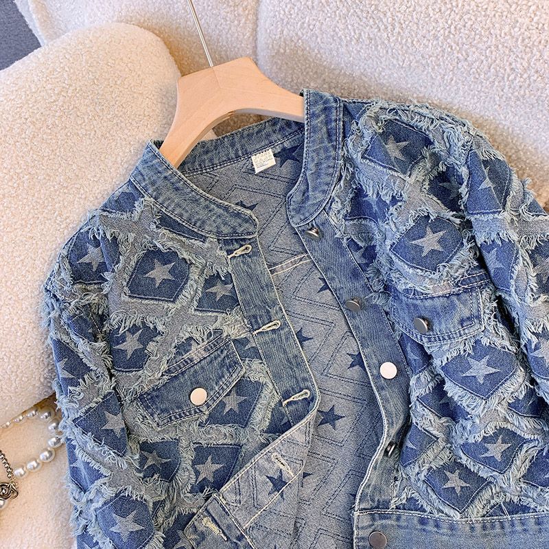 Coat Women Denim Coats Round N - Winter Clothing Work 评论和价格