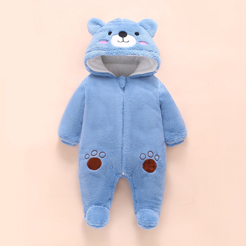 0-12M Baby Rompers Cute Bear T - Winter Clothing Toddler 评论和价格