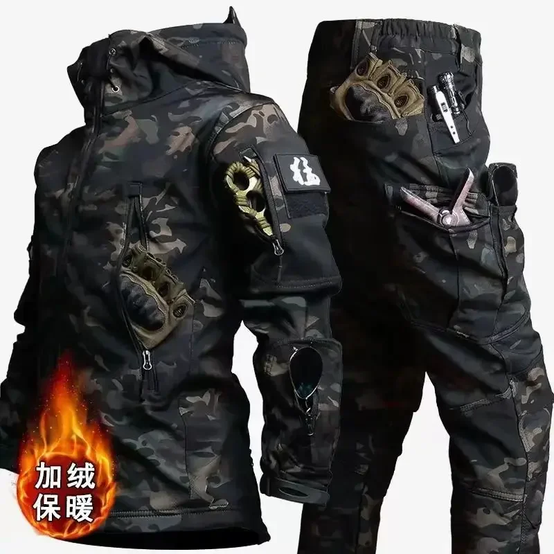 Men Thicken Soft Shell Winter  - Winter Clothing Work 评论和价格