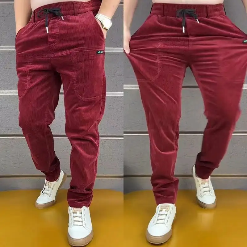 Corduroy Cargo Trousers Men's  - Winter Clothing Work 评论和价格