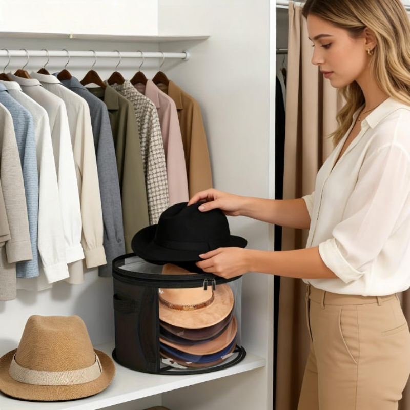 Winter Hat Storage Bucket Clot - Winter Clothing Organizer 评论和价格