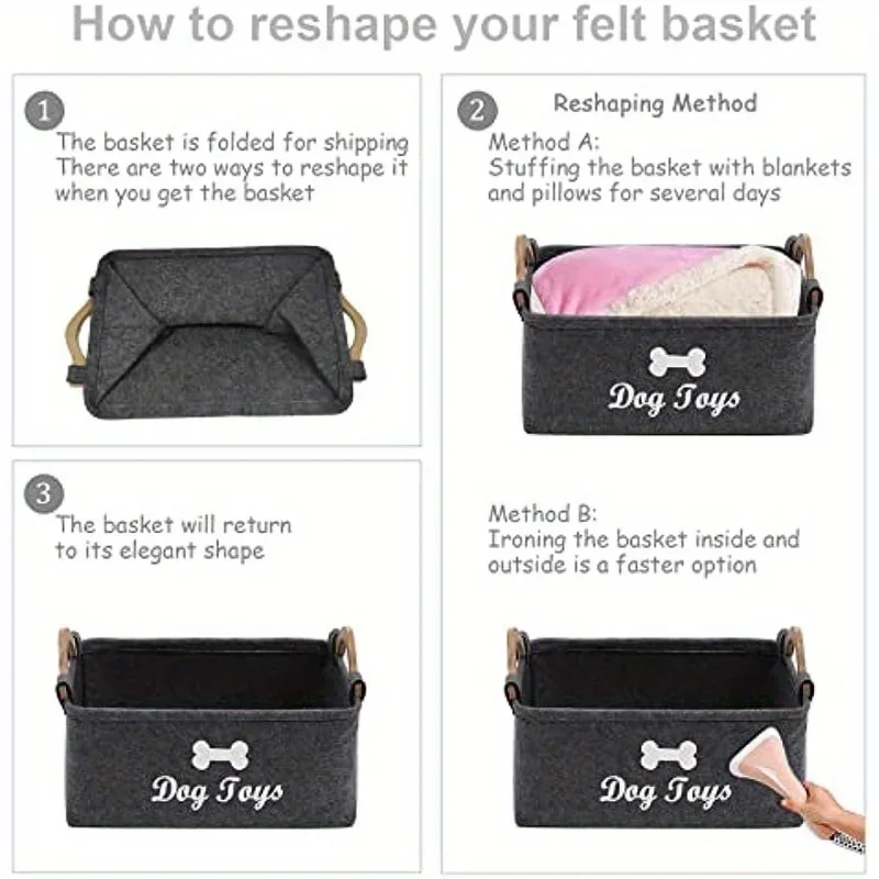 Felt pet toy box, dog toy box, - Winter Clothing Organizer 评论和价格