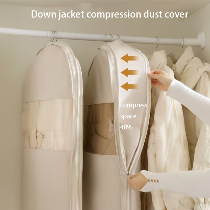 Beige Compression Hanging Bag, - Winter Clothing Organizer 评论和价格